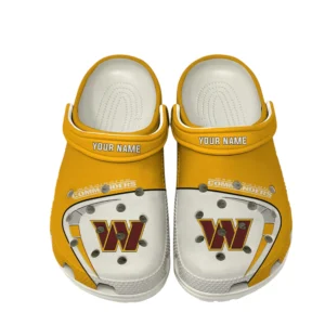 Washington Commanders Fans Gift Crocs, All Over Print Crocs For Sport Fan, Custom Name NFL1270722152 - White