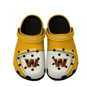 Washington Commanders Fans Gift Crocs, All Over Print Crocs For Sport Fan, Custom Name NFL1270722152 - Black