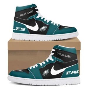 Philadelphia Eagles Fans Gift Air Jordan 1 High, All Over Print Air Jordan 1 High For Sport Fan, Custom Name NFL134072225134