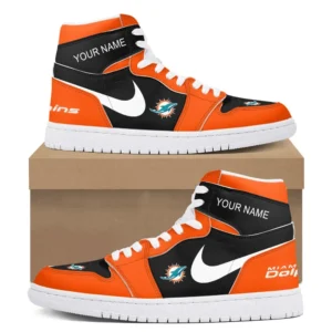 Miami Dolphins Fans Gift Air Jordan 1 High, All Over Print Air Jordan 1 High For Sport Fan, Custom Name NFL134072225139