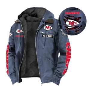 Kansas City Chiefs Fans Gift Hooded And Flannel Hoodie, All Over Print Hoodie For Sport Fan, Custom Name NFL135072325124 - Navy Blue