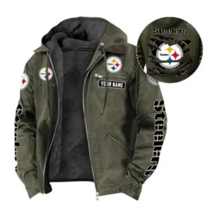 Pittsburgh Steelers Fans Gift Hooded And Flannel Hoodie, All Over Print Hoodie For Sport Fan, Custom Name NFL135072325128 - Green