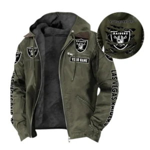 Las Vegas Raiders Fans Gift Hooded And Flannel Hoodie, All Over Print Hoodie For Sport Fan, Custom Name NFL135072325129 - Green