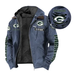Green Bay Packers Fans Gift Hooded And Flannel Hoodie, All Over Print Hoodie For Sport Fan, Custom Name NFL135072325130 - Navy Blue