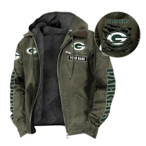 Green Bay Packers Fans Gift Hooded And Flannel Hoodie, All Over Print Hoodie For Sport Fan, Custom Name NFL135072325130 - Green