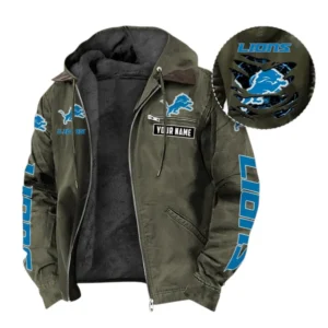 Detroit Lions Fans Gift Hooded And Flannel Hoodie, All Over Print Hoodie For Sport Fan, Custom Name NFL135072325132 - Green