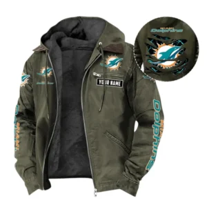 Miami Dolphins Fans Gift Hooded And Flannel Hoodie, All Over Print Hoodie For Sport Fan, Custom Name NFL135072325135 - Green
