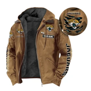 Jacksonville Jaguars Fans Gift Hooded And Flannel Hoodie, All Over Print Hoodie For Sport Fan, Custom Name NFL135072325137 - Camel