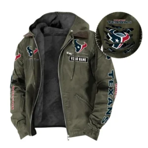 Houston Texans Fans Gift Hooded And Flannel Hoodie, All Over Print Hoodie For Sport Fan, Custom Name NFL1350723140 - Green