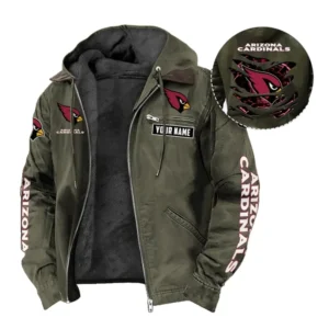 Arizona Cardinals Fans Gift Hooded And Flannel Hoodie, All Over Print Hoodie For Sport Fan, Custom Name NFL1350723141 - Green