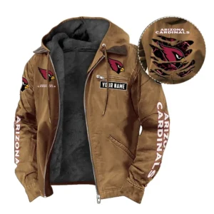 Arizona Cardinals Fans Gift Hooded And Flannel Hoodie, All Over Print Hoodie For Sport Fan, Custom Name NFL1350723141 - Camel
