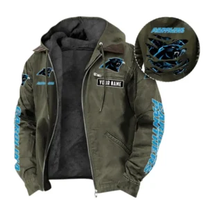 Carolina Panthers Fans Gift Hooded And Flannel Hoodie, All Over Print Hoodie For Sport Fan, Custom Name NFL1350723142 - Green