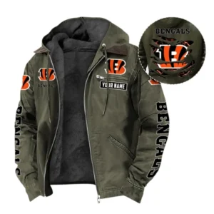 Cincinnati Bengals Fans Gift Hooded And Flannel Hoodie, All Over Print Hoodie For Sport Fan, Custom Name NFL1350723143 - Green