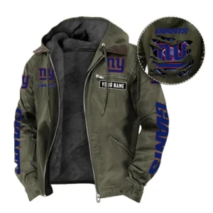 New York Giants Fans Gift Hooded And Flannel Hoodie, All Over Print Hoodie For Sport Fan, Custom Name NFL1350723144 - Green