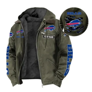 Buffalo Bills Fans Gift Hooded And Flannel Hoodie, All Over Print Hoodie For Sport Fan, Custom Name NFL1350723146 - Green