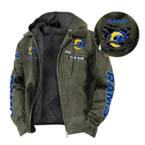 Los Angeles Rams Fans Gift Hooded And Flannel Hoodie, All Over Print Hoodie For Sport Fan, Custom Name NFL1350723147 - Green