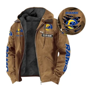 Los Angeles Rams Fans Gift Hooded And Flannel Hoodie, All Over Print Hoodie For Sport Fan, Custom Name NFL1350723147 - Camel