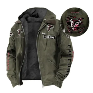 Atlanta Falcons Fans Gift Hooded And Flannel Hoodie, All Over Print Hoodie For Sport Fan, Custom Name NFL1350723149 - Green