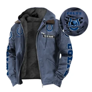Indianapolis Colts Fans Gift Hooded And Flannel Hoodie, All Over Print Hoodie For Sport Fan, Custom Name NFL1350723150 - Navy Blue