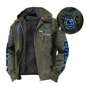Indianapolis Colts Fans Gift Hooded And Flannel Hoodie, All Over Print Hoodie For Sport Fan, Custom Name NFL1350723150 - Green