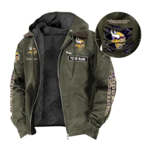 Minnesota Vikings Fans Gift Hooded And Flannel Hoodie, All Over Print Hoodie For Sport Fan, Custom Name NFL1350723152 - Green