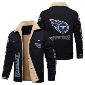 Tennessee Titans Fans Gift Jacket Fur Collar Fleece, All Over Print Collar Fleece For Sport Fan NFL138072325139 - Black