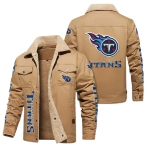 Tennessee Titans Fans Gift Jacket Fur Collar Fleece, All Over Print Collar Fleece For Sport Fan NFL138072325139 - Light khaki