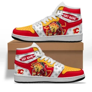 Calgary Flames Fans Gift Air Jordan 1 High, All Over Print Air Jordan 1 High For Sport Fan, Custom Name NHL109080125444