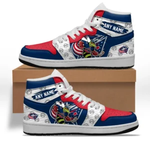 Columbus Blue Jackets Fans Gift Air Jordan 1 High, All Over Print Air Jordan 1 High For Sport Fan, Custom Name NHL109080125454