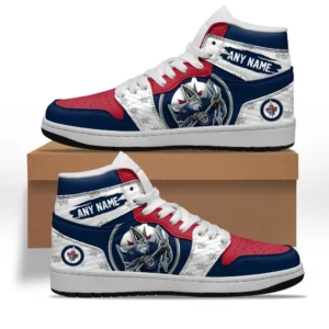 Winnipeg Jets Fans Gift Air Jordan 1 High, All Over Print Air Jordan 1 High For Sport Fan, Custom Name NHL109080125459