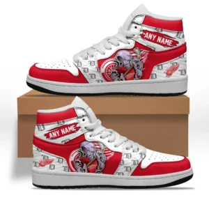 Detroit Red Wings Fans Gift Air Jordan 1 High, All Over Print Air Jordan 1 High For Sport Fan, Custom Name NHL109080125482