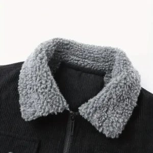 thickened corduroy jacket black 1