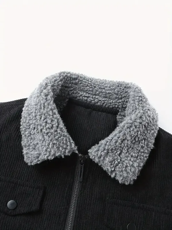 thickened corduroy jacket black 1