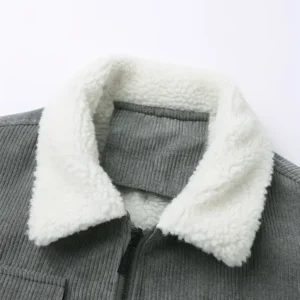 thickened corduroy jacket gray 1