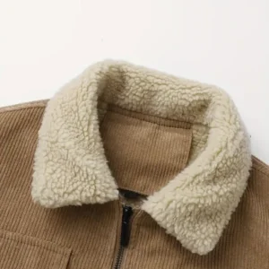 thickened corduroy jacket khaki 1