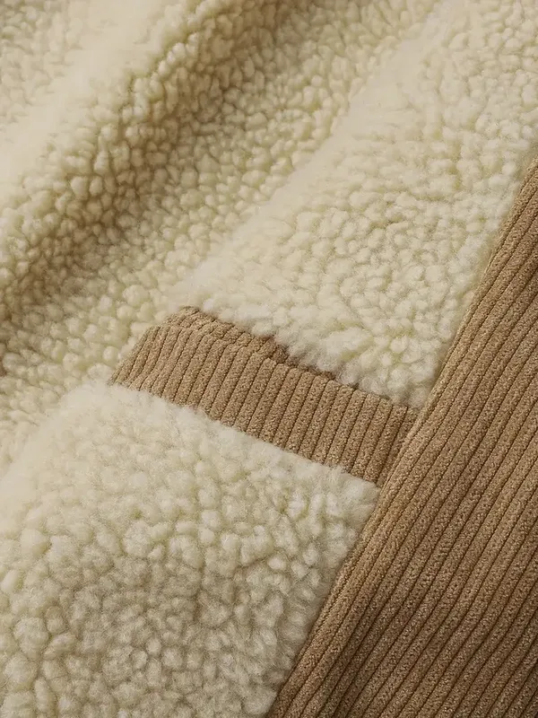 thickened corduroy jacket khaki 2