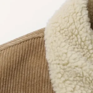 thickened corduroy jacket khaki 3