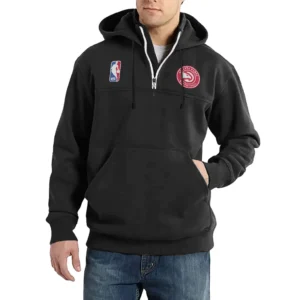 Sport Fan Casual Stand Up Collar Hoodie For Football Lover HVN1243AH081625 - Black
