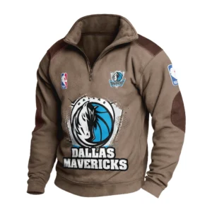 Sport Fan Stand-up Collar Sweatshirt For Football Lover HVN1243DM081625 - Brown