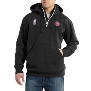 Sport Fan Casual Stand Up Collar Hoodie For Football Lover HVN1243DP081625 - Black