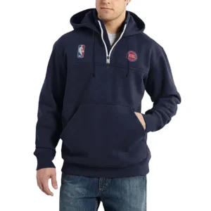 Sport Fan Casual Stand Up Collar Hoodie For Sport Lover HVN1243DP081625 - Dark Blue