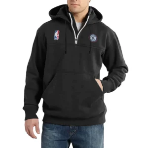Sport Fan Casual Stand Up Collar Hoodie For Football Lover HVN1243LAC081625 - Black