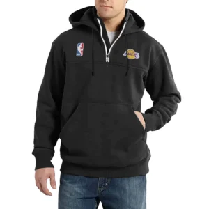 Sport Fan Casual Stand Up Collar Hoodie For Football Lover HVN1243LAL081625 - Black