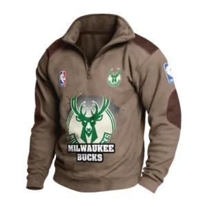 Sport Fan Stand-up Collar Sweatshirt For Football Lover HVN1243MB081625 - Brown