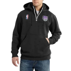 Sport Fan Casual Stand Up Collar Hoodie For Football Lover HVN1243SK081625 - Black