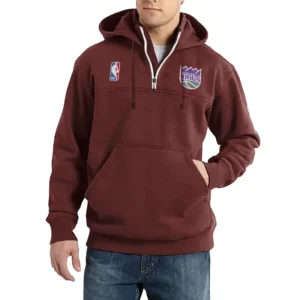 Sport Fan Casual Stand Up Collar Hoodie For Sport Lover HVN1243SK081625 - Deep Red