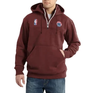 Sport Fan Casual Stand Up Collar Hoodie For Sport Lover HVN1243WW081625 - Deep Red