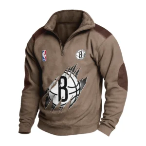 Sport Fan Stand-up Collar Sweatshirt For Football Lover HVN1244BN082025 - Brown