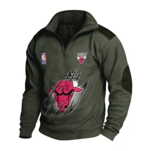 Sport Fan Stand-up Collar Sweatshirt For Sport Lover HVN1244CB082025 - Army Green