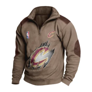 Sport Fan Stand-up Collar Sweatshirt For Football Lover HVN1244CC082025 - Brown
